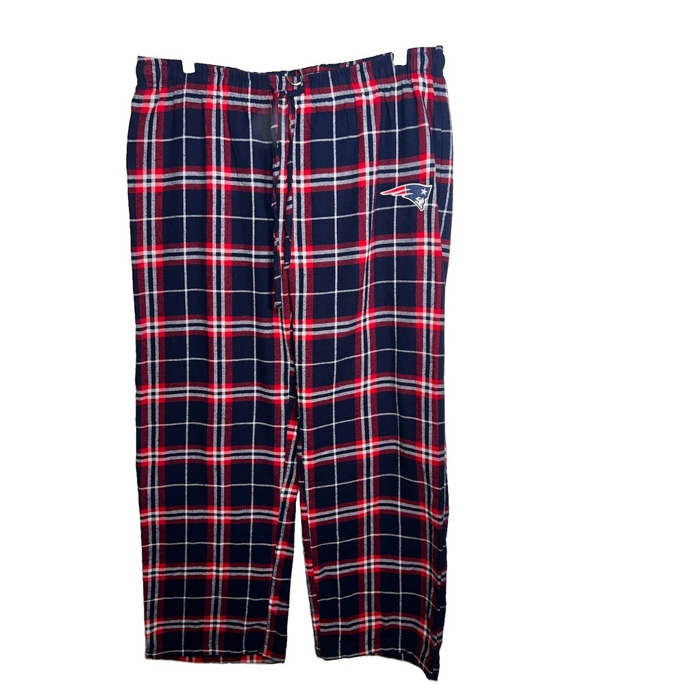 England Patriots NFL Women's Flannel Plaid Lounge Pajama Pants, Size L
